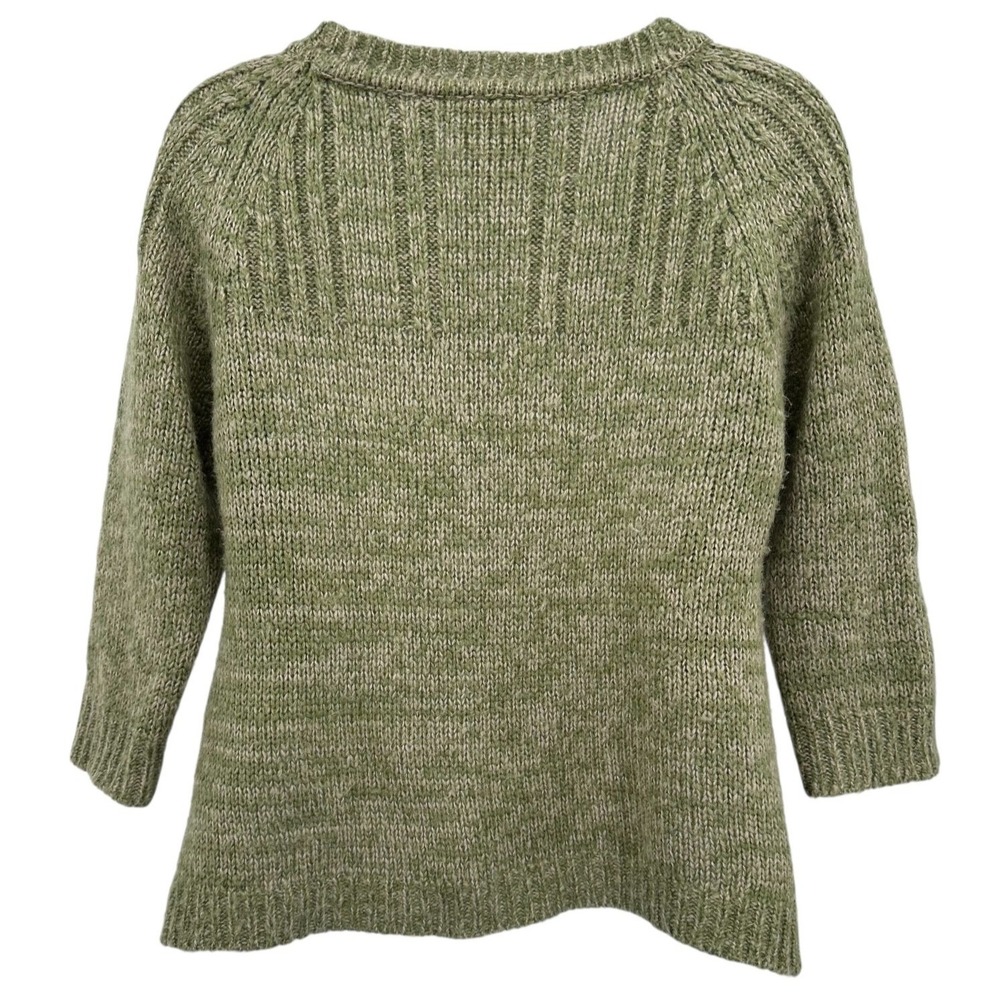 DEREK HEART Boatneck Sweater Moss Green Acrylic Knit 3/4 Sleeves Women's Medium - Picture 3 of 10